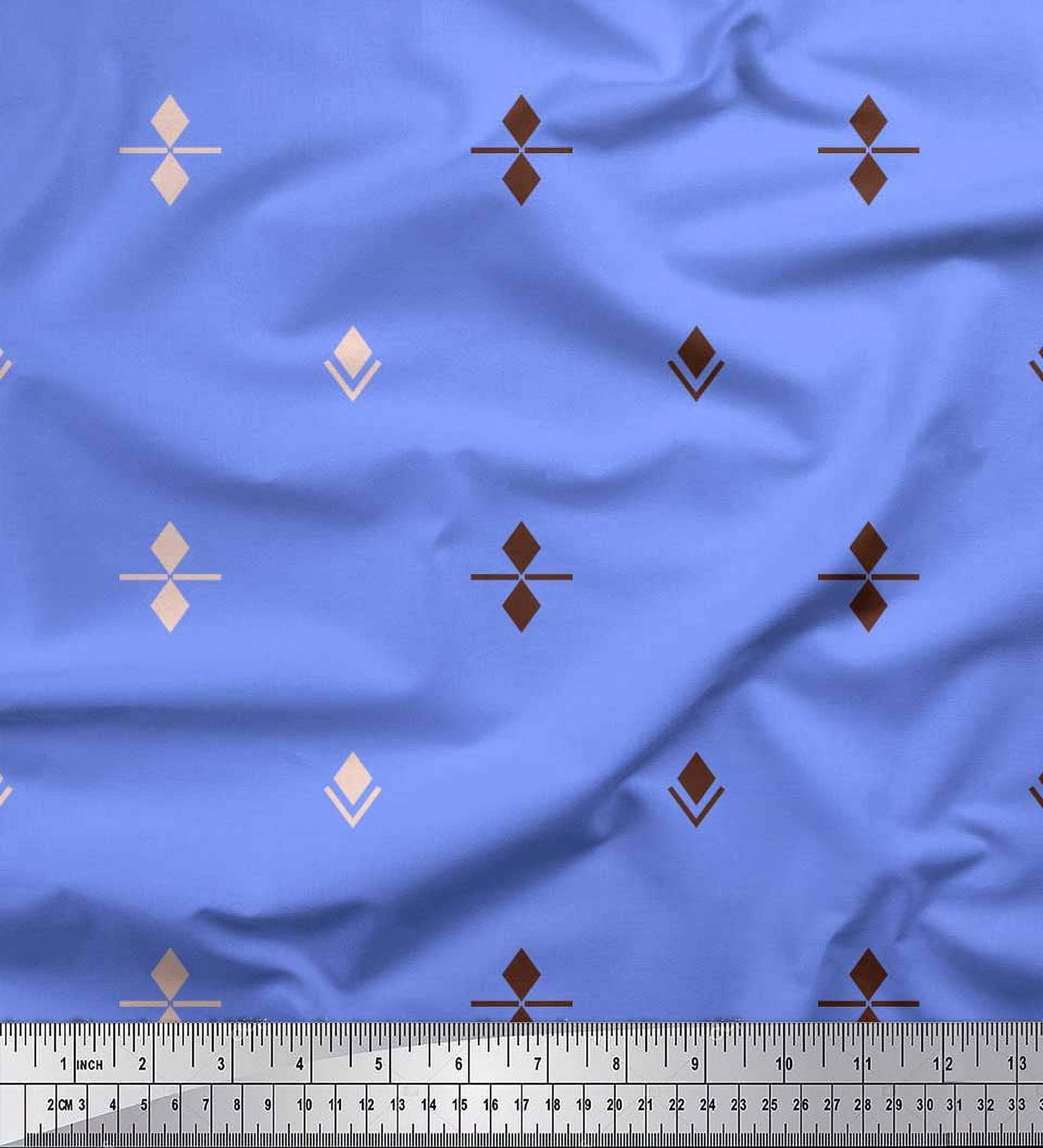 Soimoi Blue Rayon Fabric Butidar Jamdani Printed Craft Fabric by the Yard 56 Inch Wide