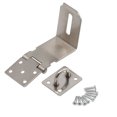 thumbnail image 1 of Loquet à 90 Degrés avec Fermoir et Agrafe pour Cadenas, Porte, Cabanon, Acier Inoxydable, 1 of 8