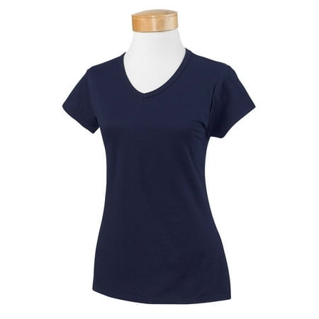 Gildan T-Shirt Ajusté à Col en V pour Femmes SoftStyle® 7,5 Oz./verge Lin.