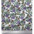 thumbnail image 1 of Soimoi Polyester Crepe Fabric Leaves & Floral Block Print Fabric by Yard 52 Inch Wide, 1 of 3