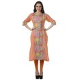 thumbnail image 2 of Moomaya Robe Kurti Décontractée pour Femmes en Coton Imprimé, Tunique Droite à Manches Retroussables, 2 of 6