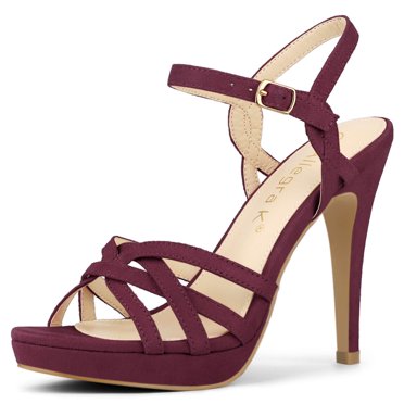 BLISSFUL STEP Sandales à Talons Aiguilles à Brides, Plateforme, Slingback pour Femmes
