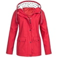 thumbnail image 2 of Dvkptbk Veste à Capuche Femmes Imperméable Unie Manteau de Pluie Extérieur Grande Taille Imperméable à Capuche Coupe-Vent en Liquidation, 2 of 4
