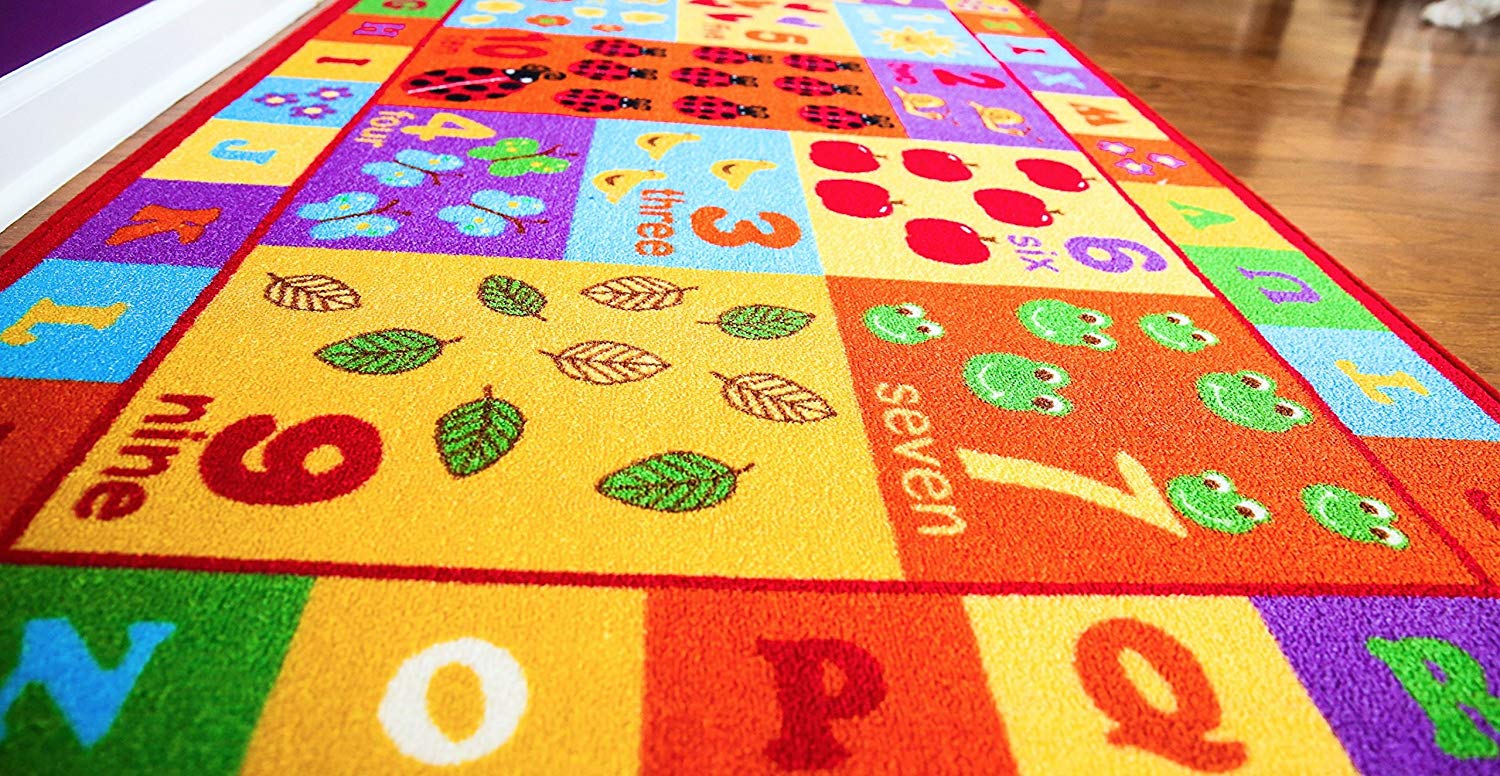 Tapis Éducatif ABC pour Enfants Lettres & Chiffres Multicolore Antidérapant