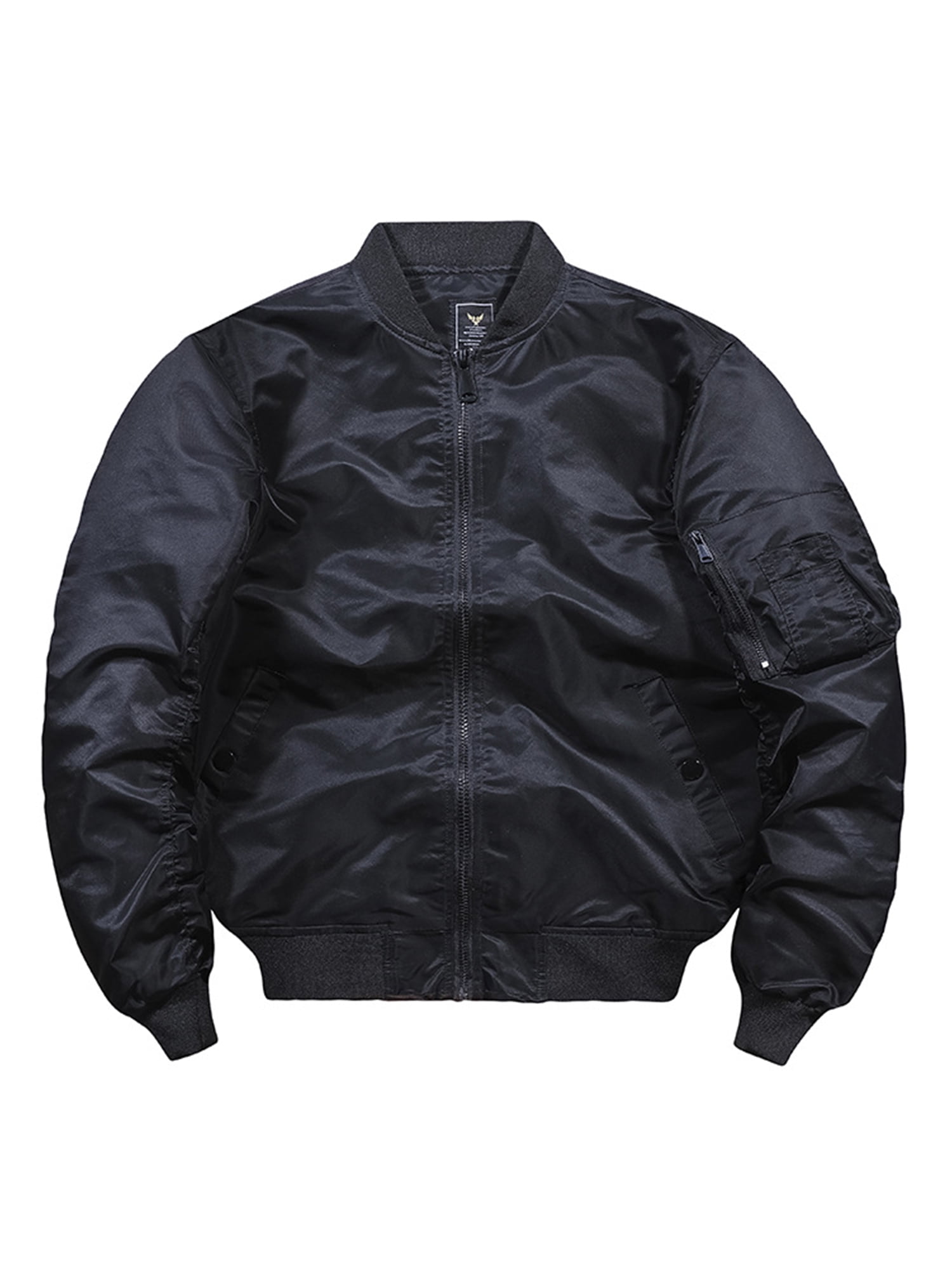 Innerwin Jacket Windproof Mens Outwear Outdoor Solid Color Lightweight Bomber Jackets Black XXXL
