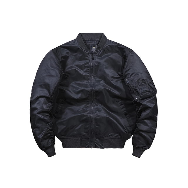 Innerwin Jacket Windproof Mens Outwear Outdoor Solid Color Lightweight Bomber Jackets Black L