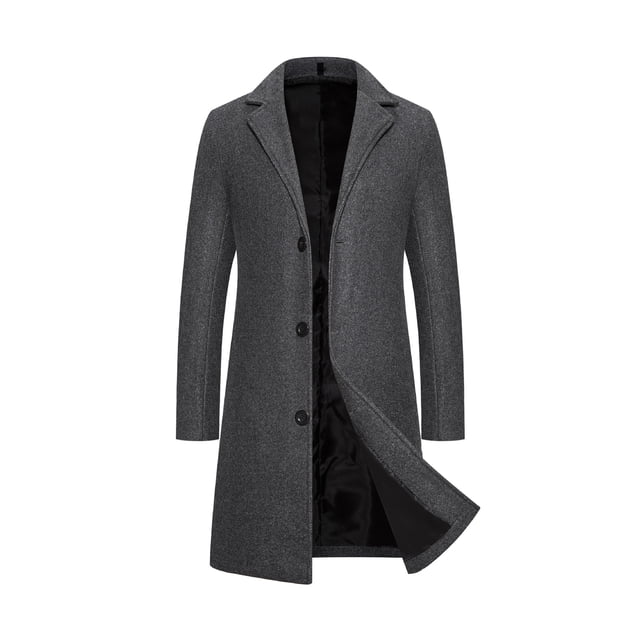 Innerwin Manteau Trench-Coat Homme à Col Cranté Manches Longues Décontracté Gris Foncé m