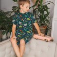 thumbnail image 4 of Lsque Ensemble de Pyjama Léger 2 Pcs en Coton Ajusté pour Filles avec Motif Coloré de Dinosaure de Noël, Haut à Manches et Shorts - 3TG, 4 of 6