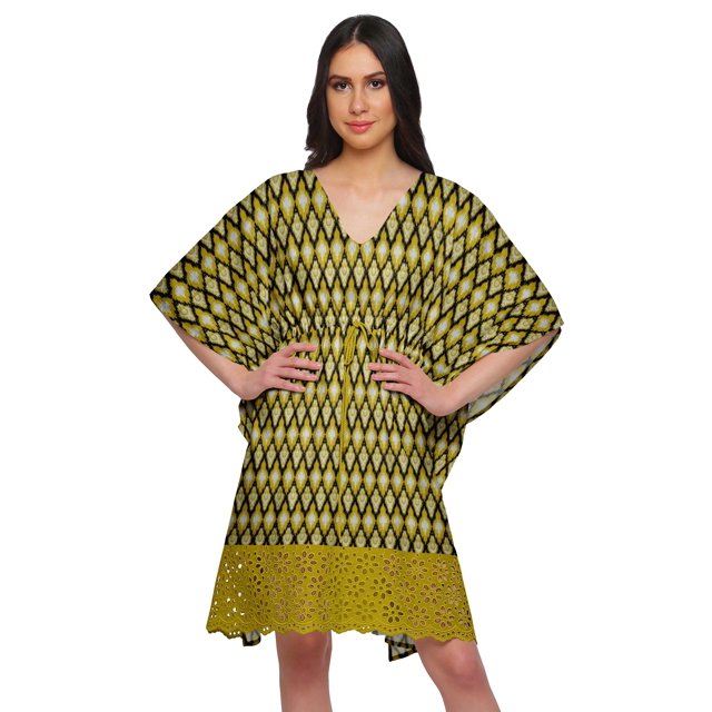 Moomaya Sortie de Plage Imprimé Kimono Caftan Kaftan Cache-Maillot pour Femmes