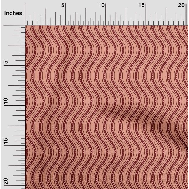 oneOone Viscose Chiffon Fabric Dot & Waves Block Print Sewing Fabric BTY 42 Inch Wide