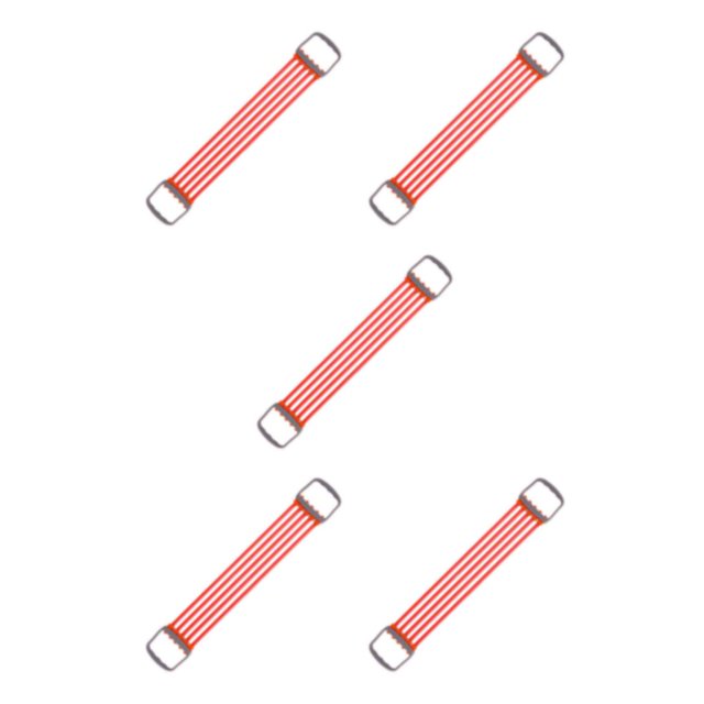 Decodeary 30-150lbs Chest Expander Rally Strap Elastic Band Rope Resistance Leg Foot Red 67 x 11cm 5Set
