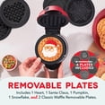 thumbnail image 2 of DASH Holiday Multimaker Mini System - Waffle Maker with Six 4 Removable Holiday Plates: Waffle Iron & Griddle 4-in-1 Mini Waffle Maker for Kids and Families - Nonstick Surface Santa Waffle (Red), 2 of 5
