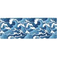 thumbnail image 3 of Japanese Blue and White Wave Extended Mouse Pad 31.5x11.8 Inch Wave Desk Mousepad Extended Large Non-Slip Rubber Base Waterproof Big Keyboard Mat with Stitched Edges for Gaming and Office, 3 of 5