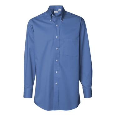 Van Heusen Mens Long Sleeve Baby Twill Shirt, 3XL, Cobalt