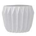 thumbnail image 1 of Bloomingville Round Fluted Ceramic Flower Pot, 8 Inch x 6 Inch, White, 1 of 9