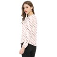 thumbnail image 4 of INSPIRE CHIC Blouse Chemise à Manches Longues à Col à Volants pour Femme TG Blanc à Pois Rouges, 4 of 6