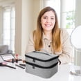 thumbnail image 4 of Portable Sewing Accessories Box Double Layer Craft Organizer with 30 Compartments Waterproof Storage Case, 4 of 8