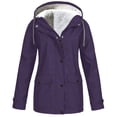 thumbnail image 1 of Dvkptbk Veste à Capuche Femmes Grande Taille en Velours Vestes Unies Extérieur Imperméable à Capuche Coupe-Vent en Liquidation, 1 of 6