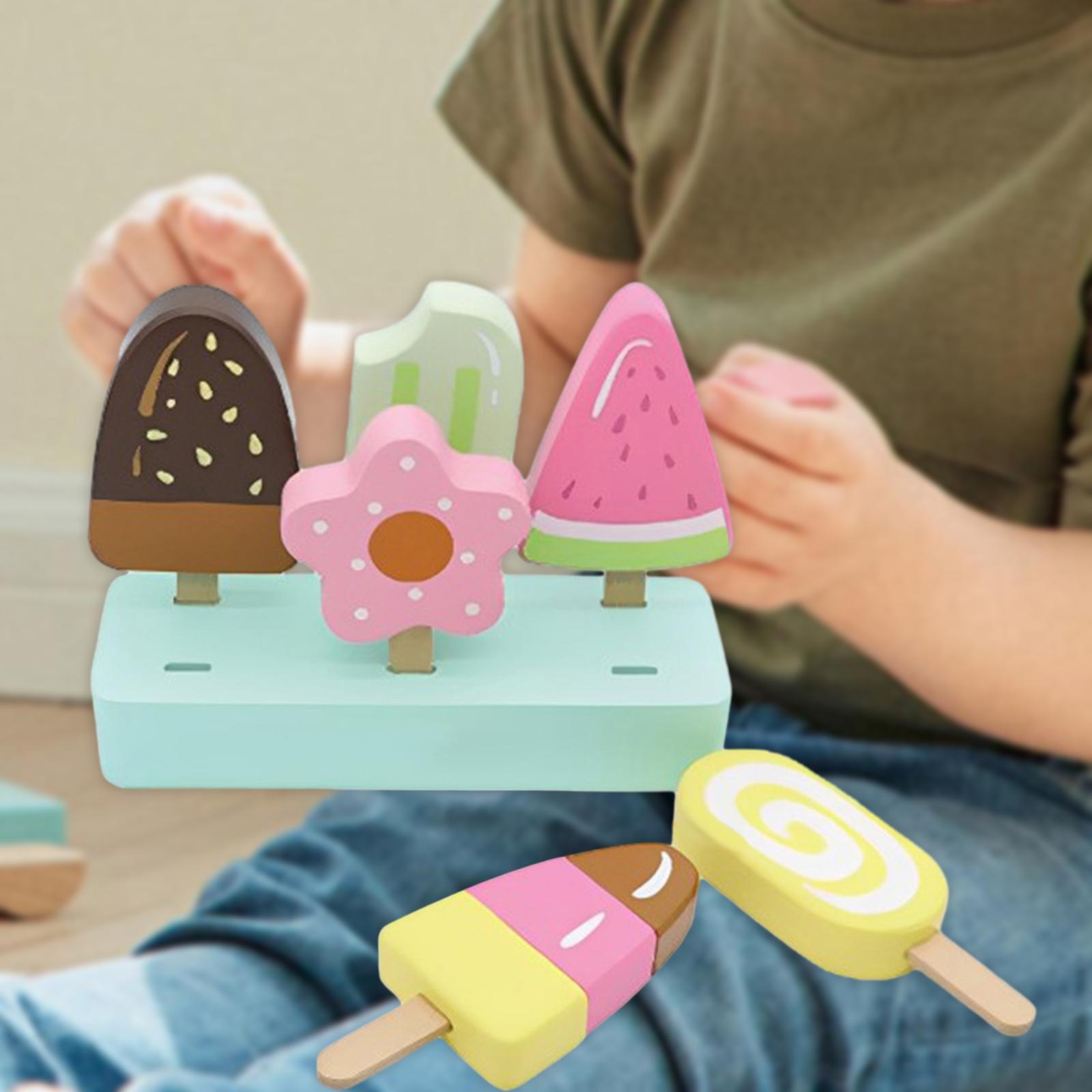 Little Log Jouet De Crème Glacée En Bois Pour Enfants Boutique De J De Role Jouet En Bois Dessert Simulation Ensembles De Amz