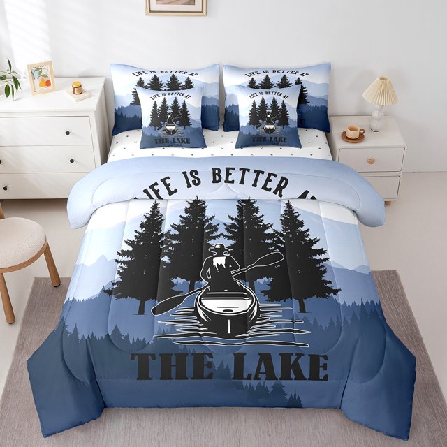 YST Smoky Mountain Comforter Set, 7-Piece, King Size, Bed-in-a-Bag, Polyester