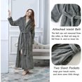 thumbnail image 3 of Women's Plush Fleece Robe with Elastic Waist Design Long Warm Solid Bathrobe Dressing Nightgown, 3 of 5