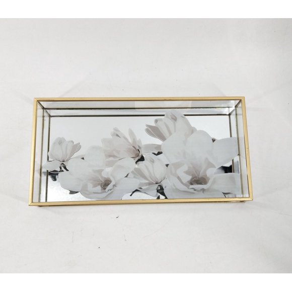WHT GL MIRROR TRAY