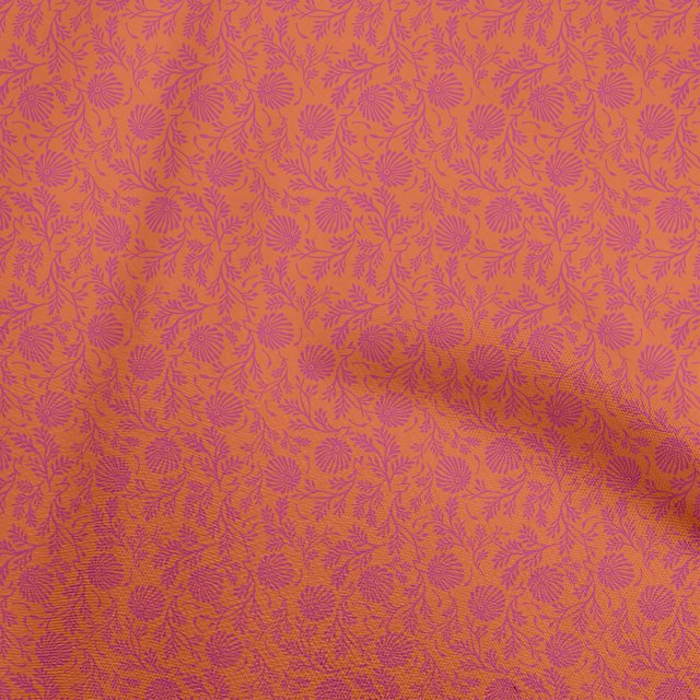 oneOone Velvet Orange Fabric Asian Block Fabric For Sewing Printed Craft Fabric By The Yard 58 Inch Wide
