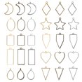thumbnail image 1 of Blank Pendant Frame, Hollow Frame Pendant Geometric Frame Pendant 30Pcs DIY Jewelry Making  For Bracelets For Mobile Phone Decoration, 1 of 8