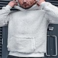 thumbnail image 4 of Casual Solid Color Lightweight Pullover Hoodie  Men‘s Plush Sweatshirts, 4 of 5