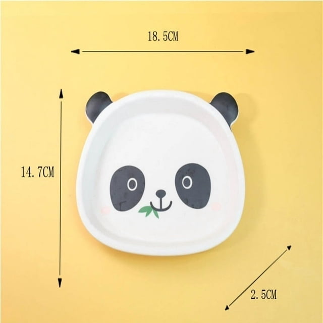 LEEYNEER Melamine Bamboo Fiber Children‘s Tableware Set Cute Panda Eating Bowl Baby Divided Plate