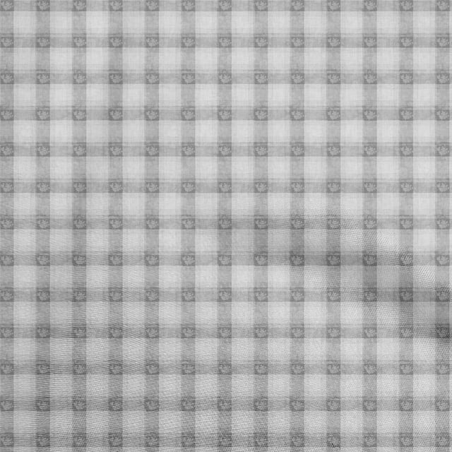 oneOone Polyester Spandex Gray Fabric Check Dress Material Fabric Print Fabric By The Yard 56 Inch Wide