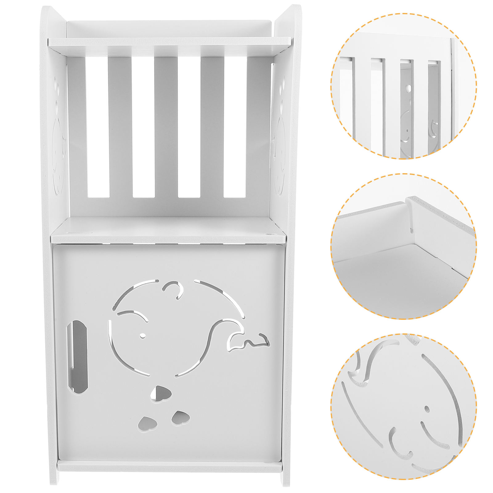 OULII Modern Minimalist Bedside Table Small Bedroom End Table Storage White Nightstand For Dorm Bedroom
