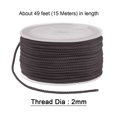 thumbnail image 2 of Unique Bargains Nylon Beading Thread Cord 2mm Extra Strong Braided Nylon String for Necklace Crafting 15M/49 Feet, Coffee, 2 of 5