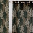 thumbnail image 2 of Vargottam Leaves Print Sheer Curtains for Short Windows - Set of 2 Panels, 63", Grommet Top, Printed Georgette, Light Filtering Drapes for Kitchen or Bedroom, 2 of 9