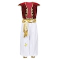 thumbnail image 1 of Yruioon Enfants Princesse Arabe Rats de Rue Déguisement Gilet en Velours avec Pantalon Sarouel de Danse Rouge Foncé 4, 1 of 7