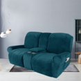 thumbnail image 3 of CHOK 2024 Housse de Causeuse Inclinable avec Console Centrale Housse Extensible en Velours pour Fauteuil Inclinable 2 Places avec Porte-Gobelet, 3 of 10