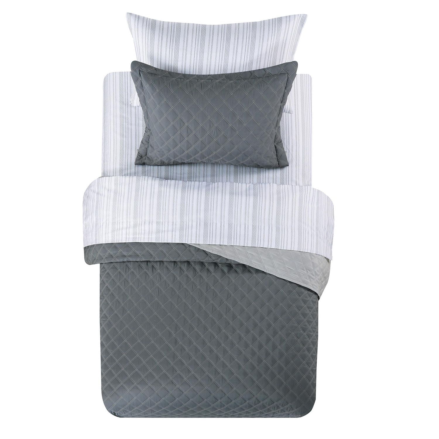 Mainstays Ensemble courtepointe et drap-housse légers tout-en-un - 5pièces, 1 PL/XL