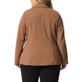 thumbnail image 3 of GRACE & GRANDEUR Women's Plus Size Fall Workwear Notched Lapel Button Down Office Blazer 3X Brown, 3 of 5