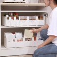 thumbnail image 3 of Plastic Storage Bins, Durable Plastic Space Saving Easy Installation Multifunctional Durable Plastic Open Front Organizer Bin  for Dishes for Bathroom, 3 of 8