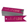 thumbnail image 1 of Inkdotpot Pack Of 100 Real Rose Gold Foil Paper Tags Made With Love Text Favor Hang Tags, 1 of 6