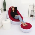 thumbnail image 2 of <p>Blow Up Chair, Foldable Air Leakage Prevention Durable Easy To Clean Air Sofa Chair With Foot Stool For Camping</p>, 2 of 7