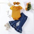 thumbnail image 2 of Plebaso Baby Girls Two-Piece Sets Sleeveless Round Neck Tops Flared Denim Pants Kids Summer Clothes, 2 of 7