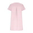 thumbnail image 5 of FcBaudy Robe à Manches Courtes à Col Rond Longueur Genou, Robes d'Été pour Femmes Robe T-Shirt d'Été Décontractée pour Femmes Tunique Ample à Manches Courtes avec Poches pour Femme Jupe Imitation Coton, 5 of 5