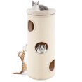 thumbnail image 1 of Gymax 49'' Barrel-Shaped Kitten Condo w/ Removable Padded Top Perch Bamboo Mat, 1 of 9