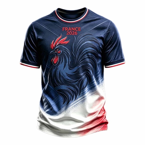 LLDYYDS Mens France Inspired 2026 Soccer Short Sleeve Crew Neck T-Shirt