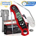 thumbnail image 1 of illuminlabs Meat Thermometer - Dual Probe for Continuous Monitoring and Instant Read. Digital Food Thermometer for Cooking, Grilling and Candy. Electronic Kitchen Thermometer with Backlit Display, 1 of 12