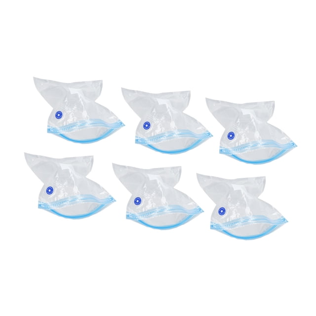 6 Pcs Sac de Stockage Alimentaire sous Vide PA PE Matériel Gain de Place Scellement Transparent Réutilisable Vide