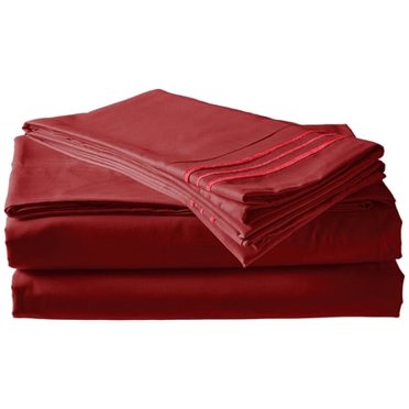 Elegant Comfort Wrinkle Resistant - 1500 Thread Count Luxury Silky Soft 4 pc Sheet Set Deep Pocket Up to 16"" and Colors Queen Burgundy