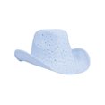 thumbnail image 2 of Glitter Sequin Trim Cowboy Hat - Sky Blue, 2 of 2