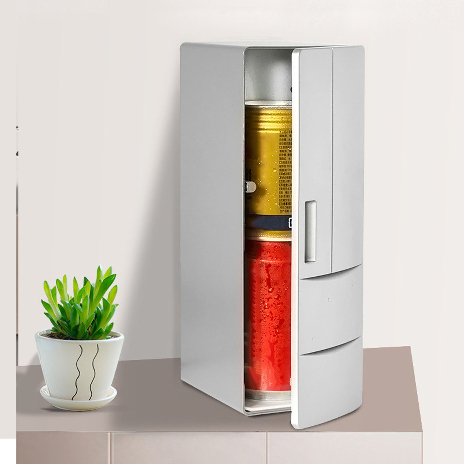 Portable Mini Fridge, Efficient Lightweight USB Fridge Cooler Warmer  for Snacks for Skincare Products